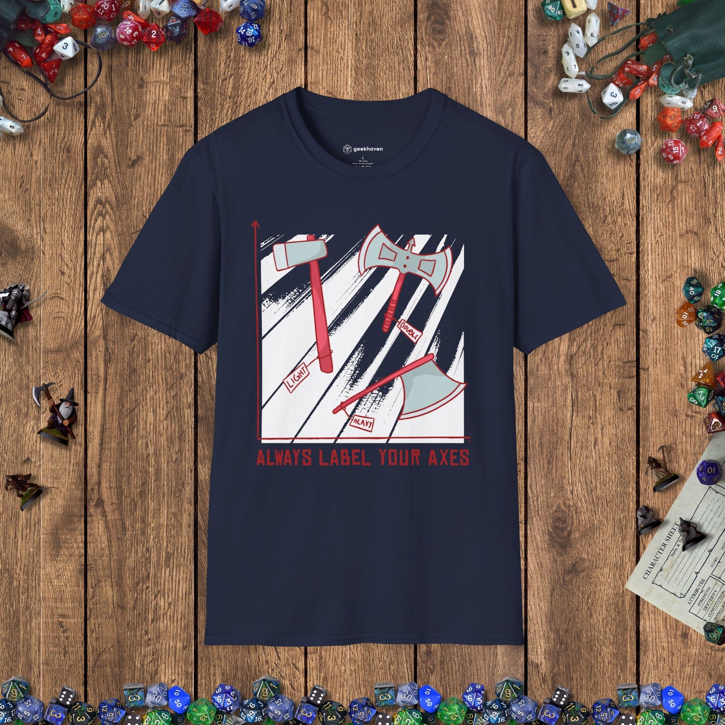 Label Your Axes Funny TTRPG T-Shirt