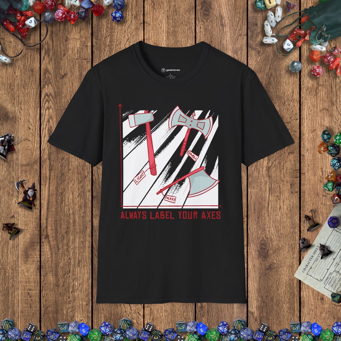 Label Your Axes Funny TTRPG T-Shirt