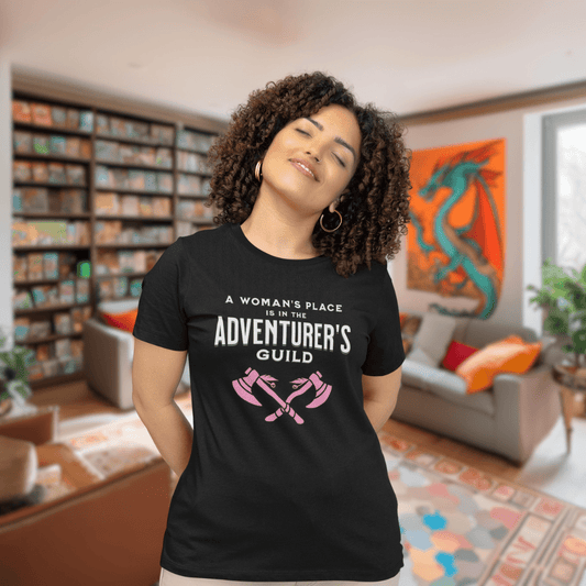 A Woman's Place is in the Adventurer's Guild Funny DnD T-shirt - Berserker Version Designed by GeekHaven
