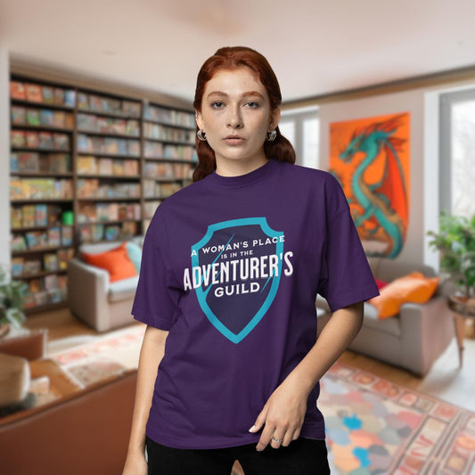 A Woman's Place is in the Adventurer's Guild Funny DnD T-shirt - Guardian Version Designed by GeekHaven