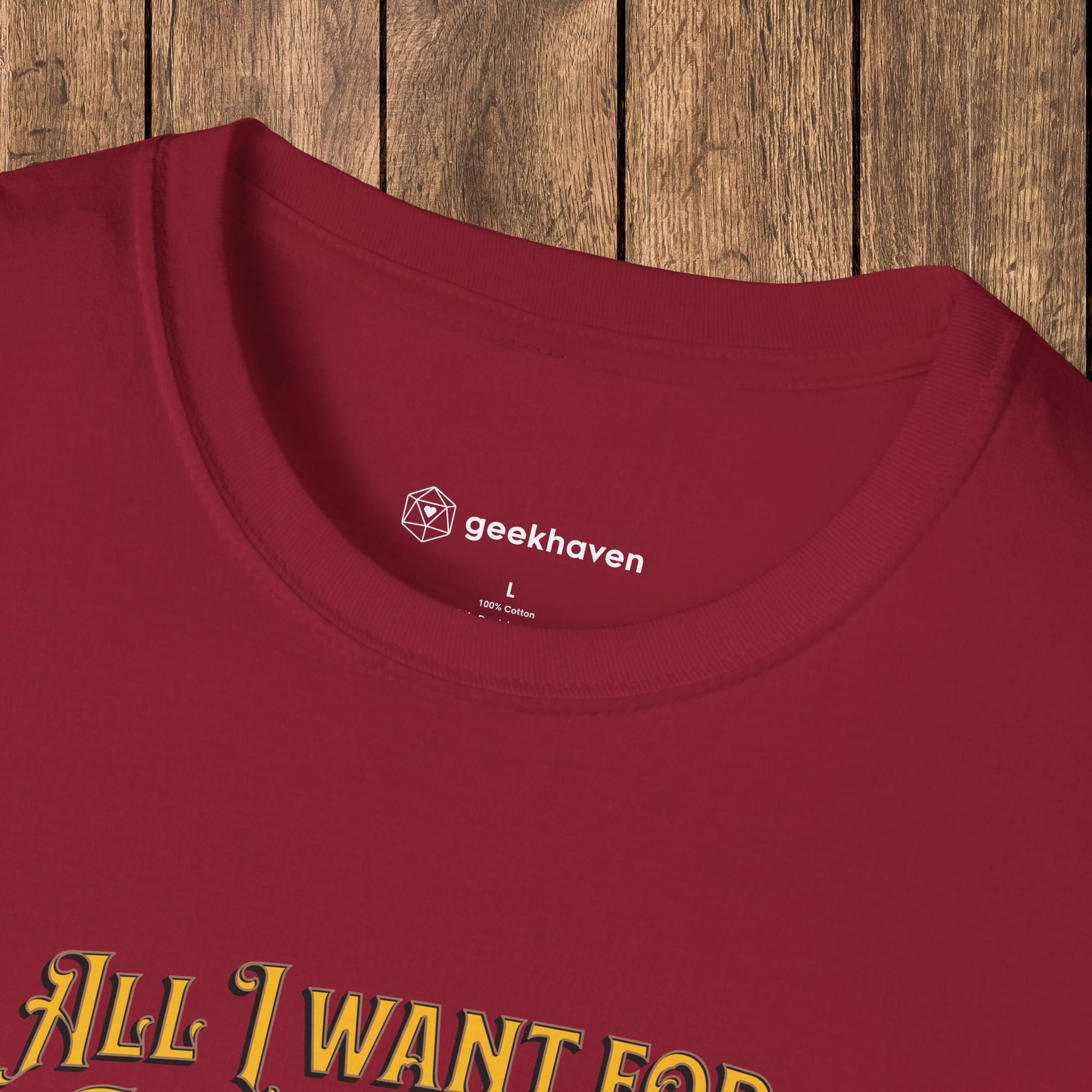 All I Want for Christmas Is Loooot Funny DnD Christmas T-shirt Designed by GeekHaven