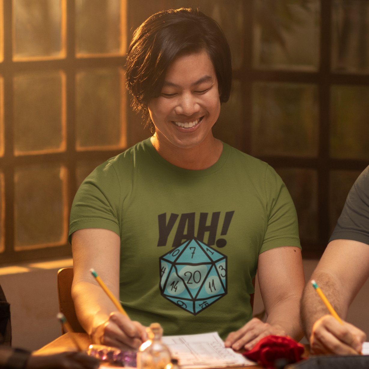 Critical Hit D20 Dice YAH! Funny DnD T-Shirt Designed by GeekHaven