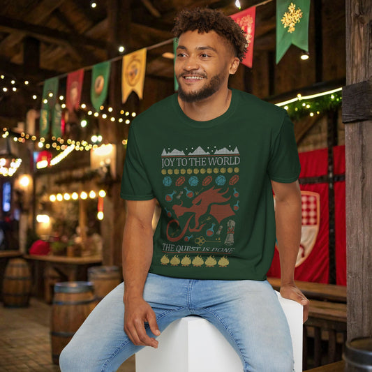 DnD Ugly Christmas Sweater Style T-shirt Designed by GeekHaven
