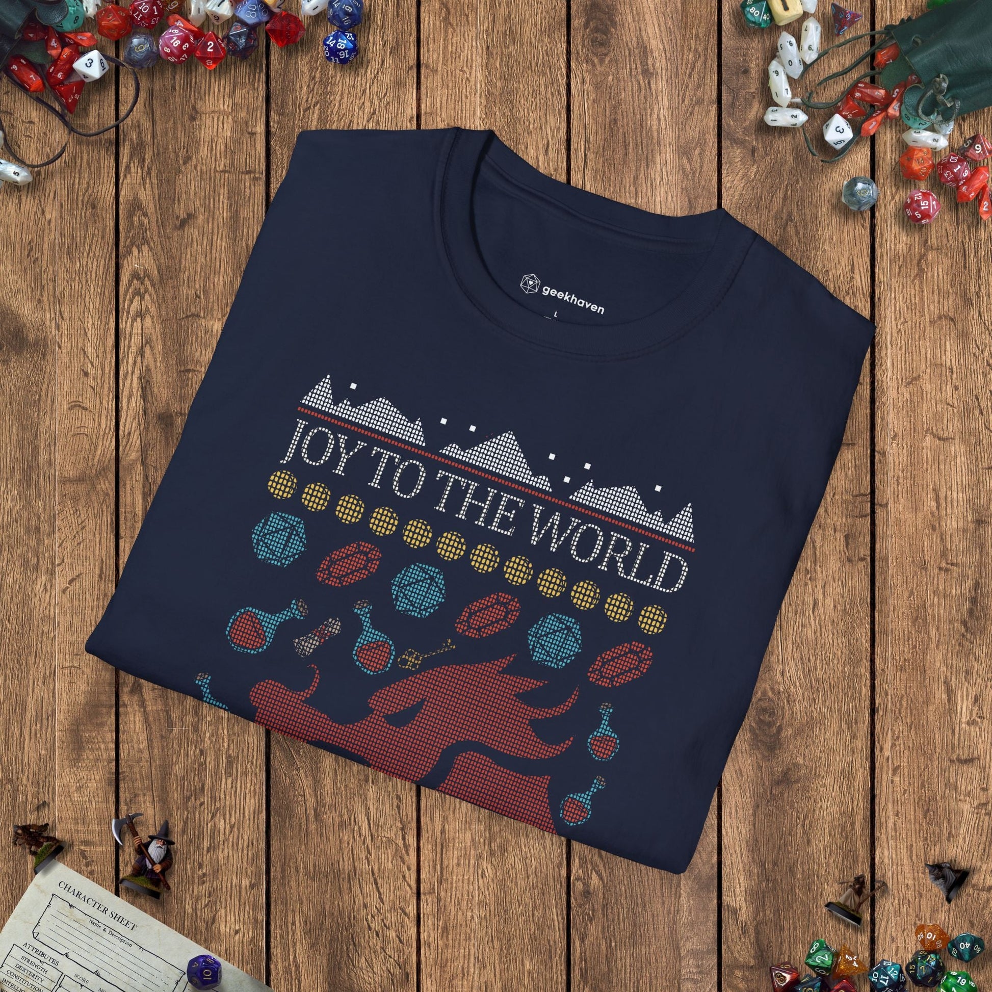 DnD Ugly Christmas Sweater Style T-shirt Designed by GeekHaven