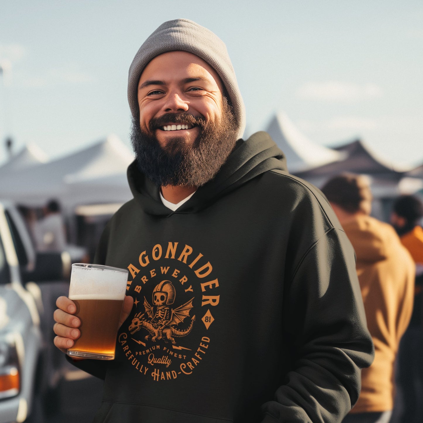 Dragonrider Brewery Funny DnD Fantasy Hoodie Designed by GeekHaven