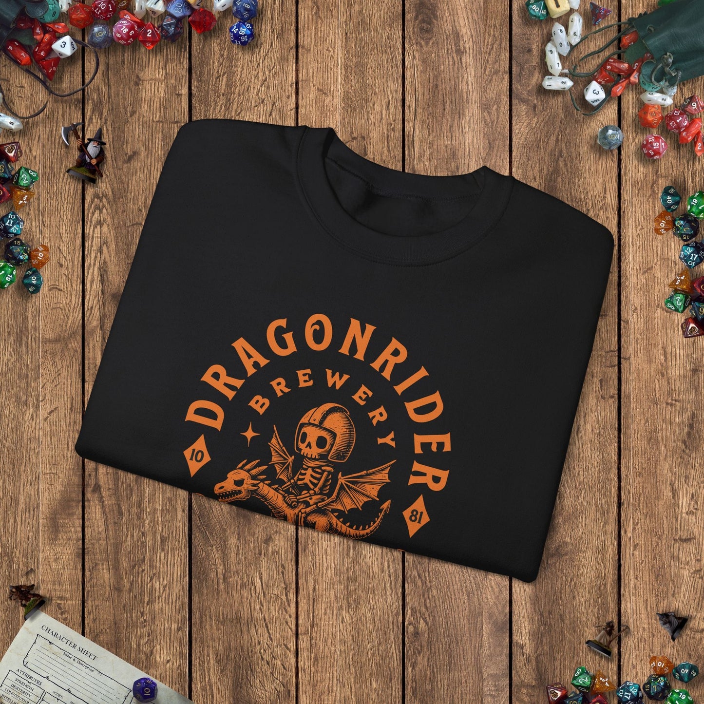 Dragonrider Brewery Funny Fantasy DnD Sweatshirt Designed by GeekHaven
