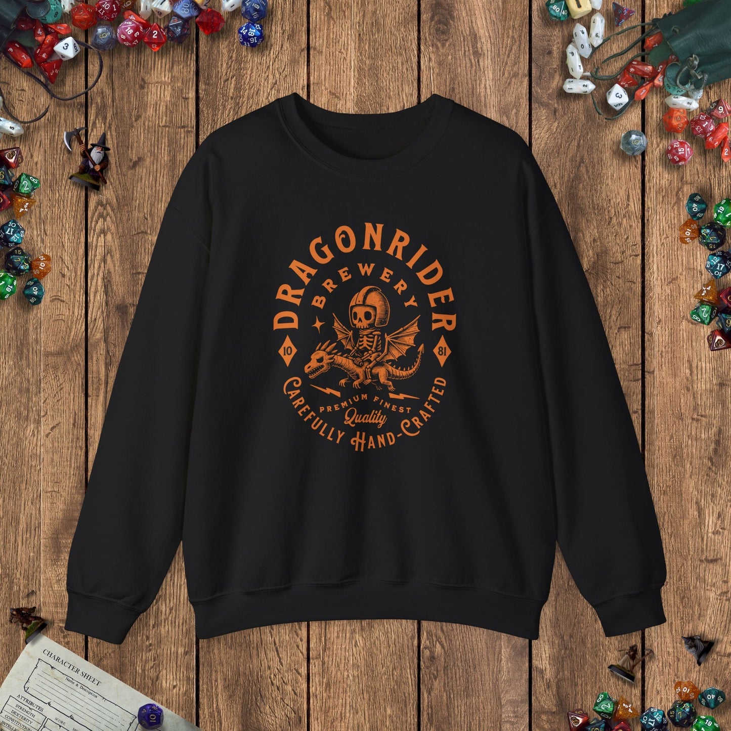 Dragonrider Brewery Funny Fantasy DnD Sweatshirt Designed by GeekHaven