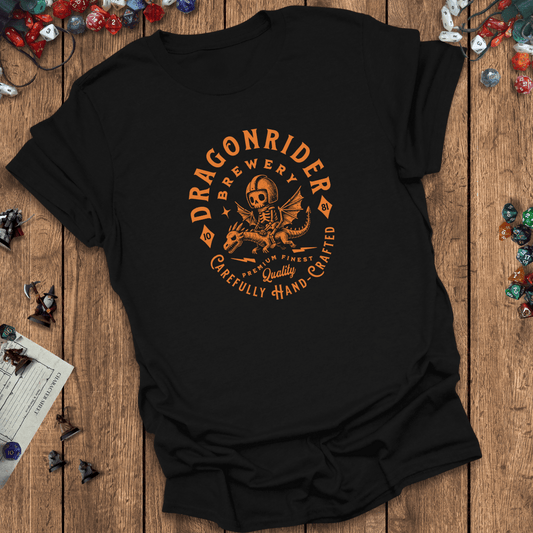 Dragonrider Brewery Funny Fantasy DnD T-Shirt Designed by GeekHaven