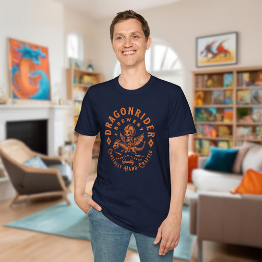 Dragonrider Brewery Funny Fantasy DnD T-Shirt Designed by GeekHaven