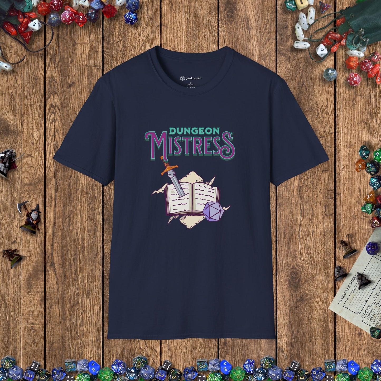 Dungeon Mistress Funny DnD T-shirt Designed by GeekHaven