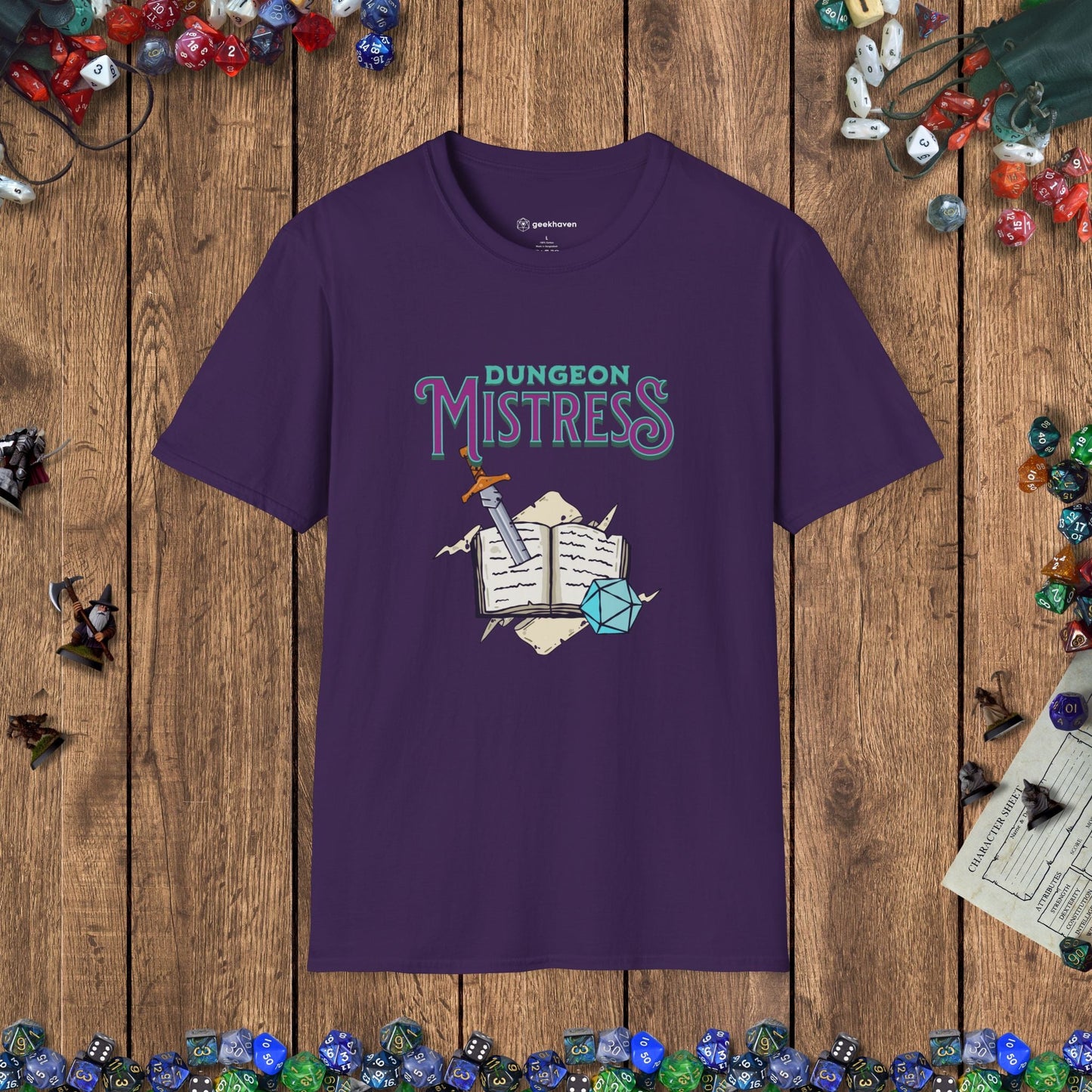 Dungeon Mistress Funny DnD T-shirt Designed by GeekHaven