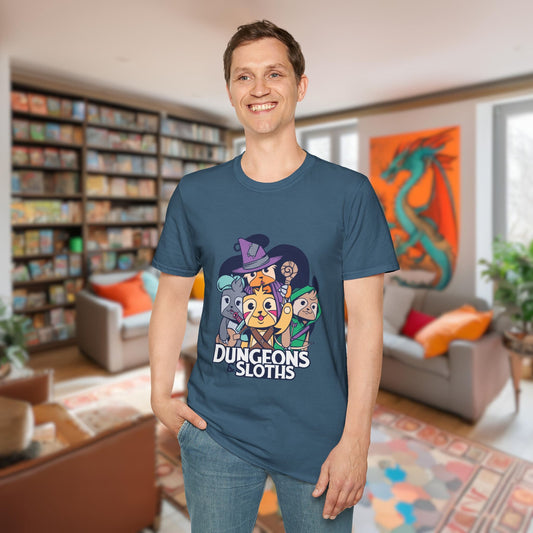 Dungeons & Sloths Funny DnD T-Shirt Designed by GeekHaven