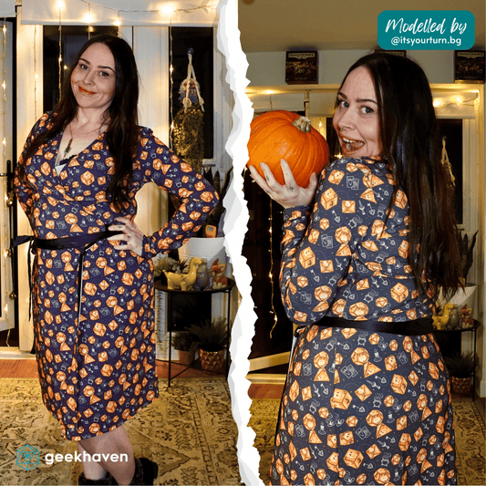 Halloween Dice Wrap Dress Designed by GeekHaven