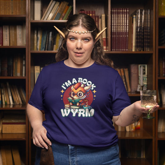 I'm A Book Wyrm Cute Dragon T-Shirt Designed by GeekHaven