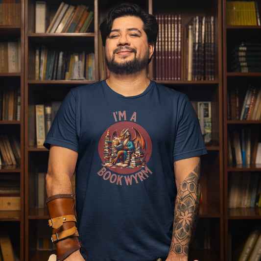 I'm A Book Wyrm Funny Dragon T-Shirt Designed by GeekHaven