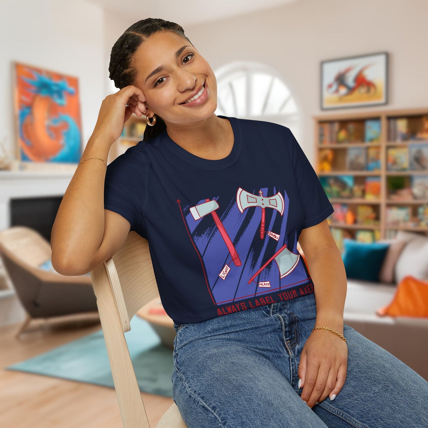 Label Your Axes Funny TTRPG T-Shirt Designed by GeekHaven