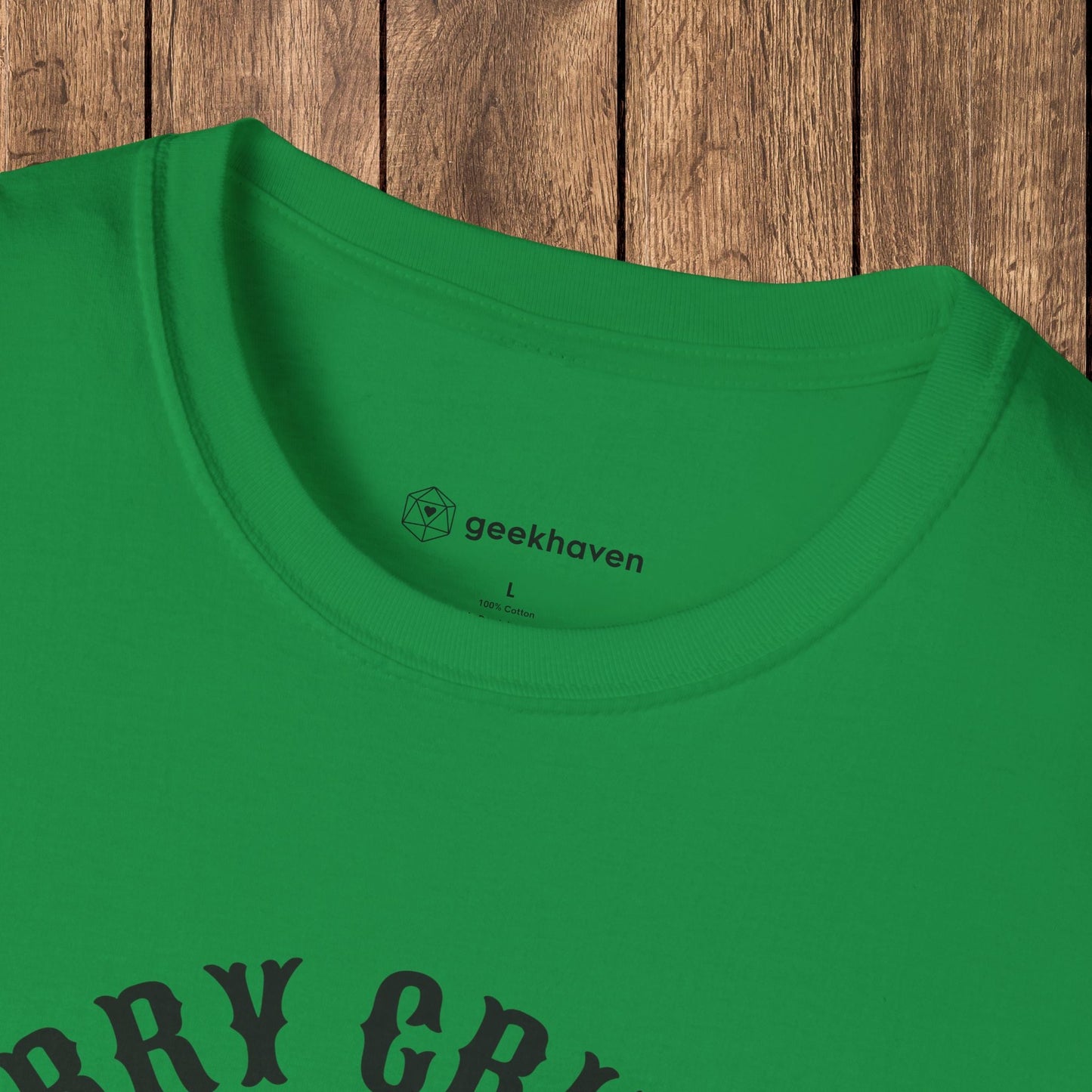Merry Critmas D20 & Holly Funny DnD T-Shirt Designed by GeekHaven