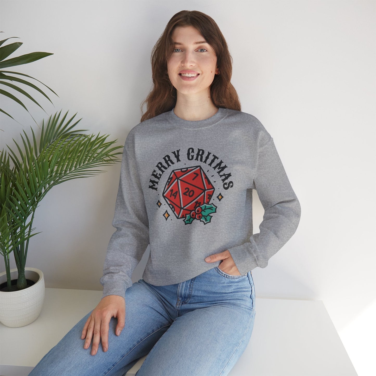 Merry Critmas Funny DnD Christmas Sweater Designed by GeekHaven