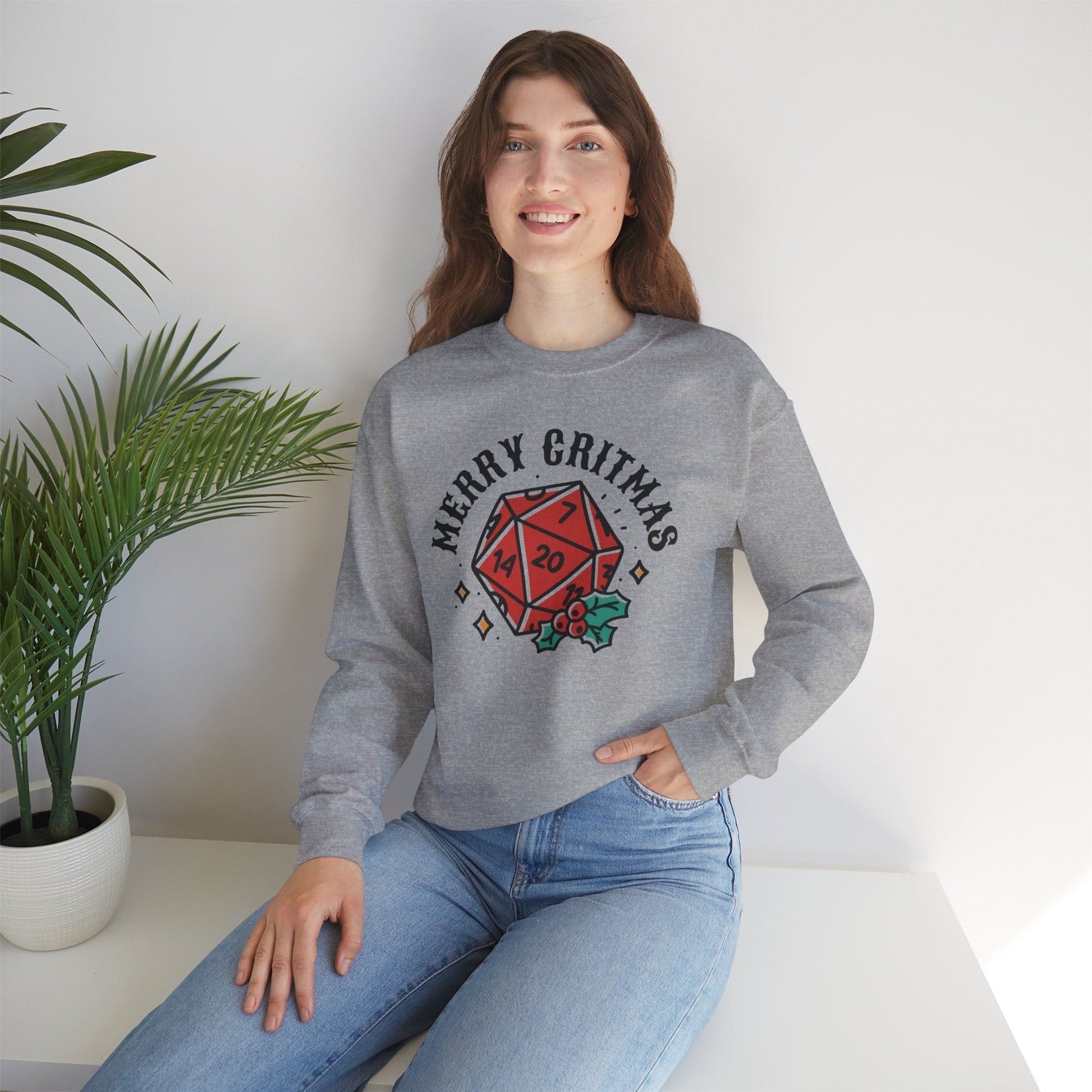 Merry Critmas Funny DnD Christmas Sweater Designed by GeekHaven