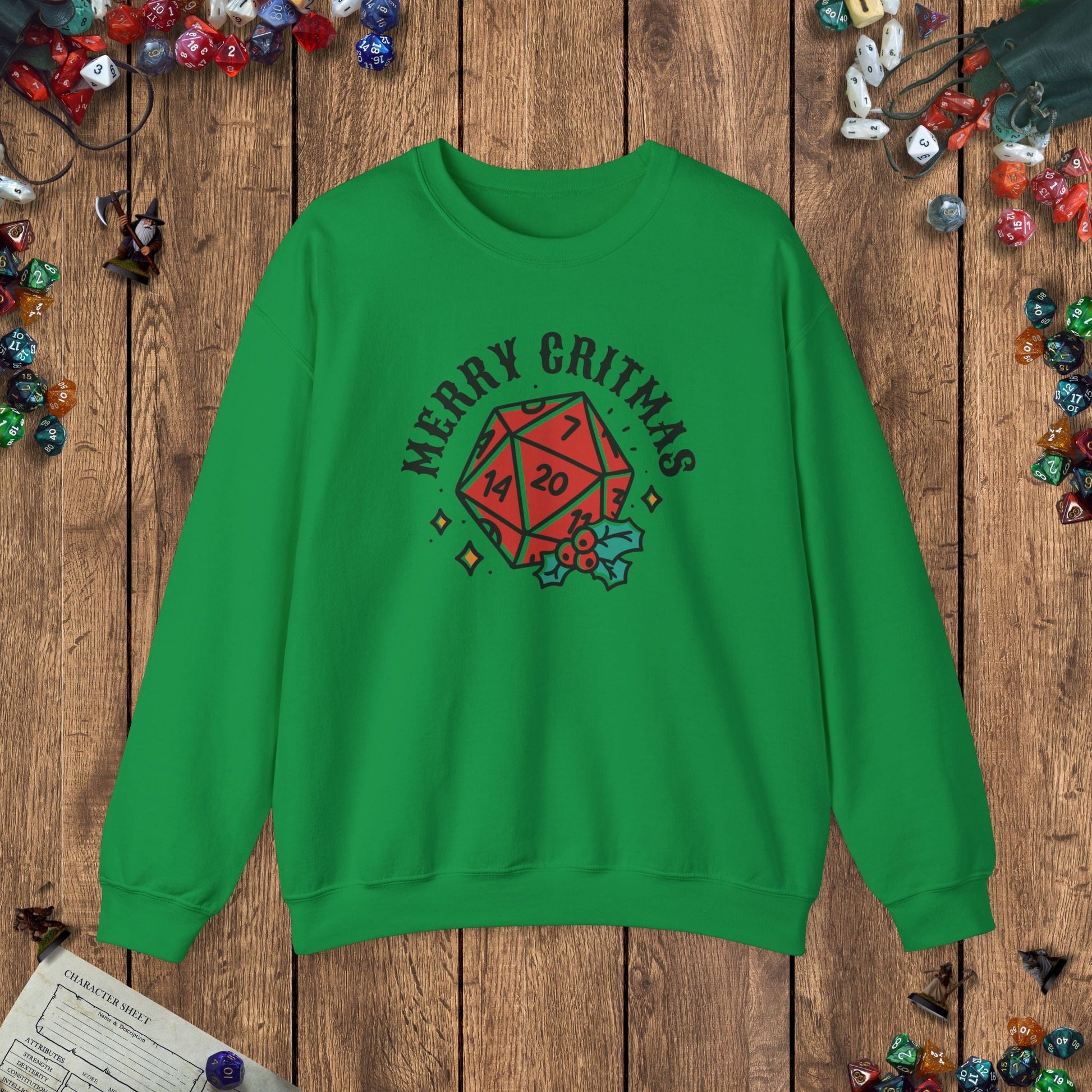 Merry Critmas Funny DnD Christmas Sweater Designed by GeekHaven