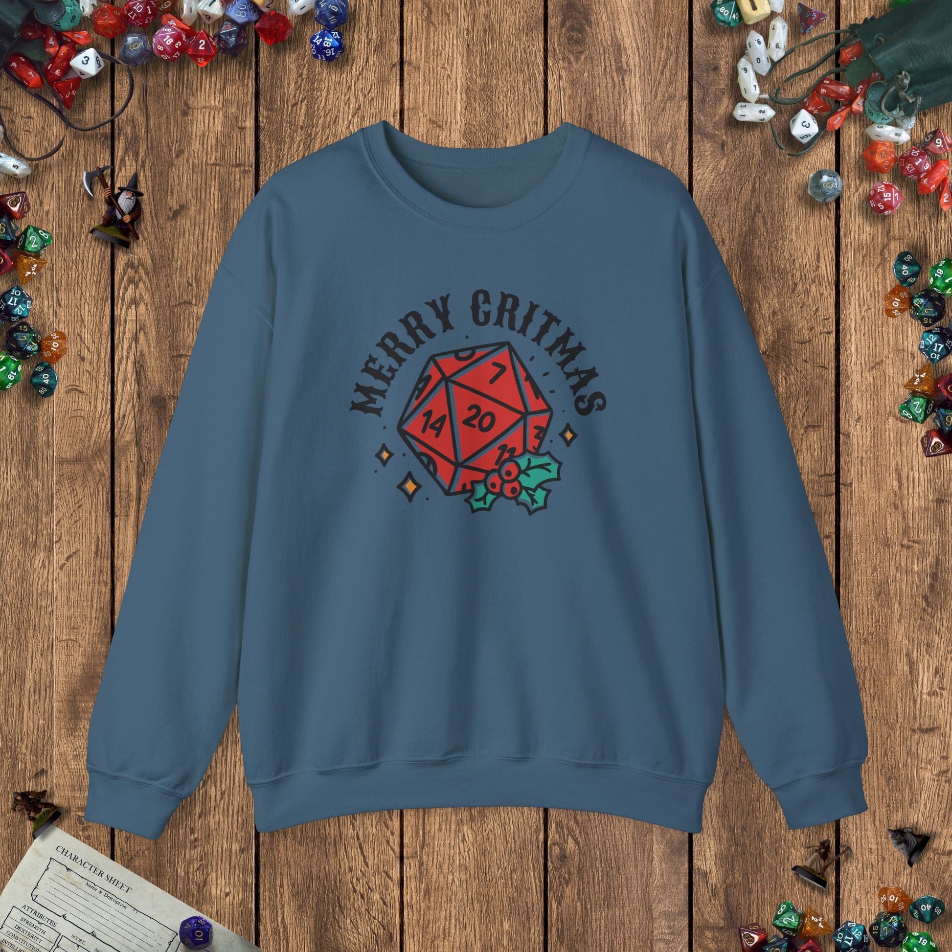 Merry Critmas Funny DnD Christmas Sweater Designed by GeekHaven
