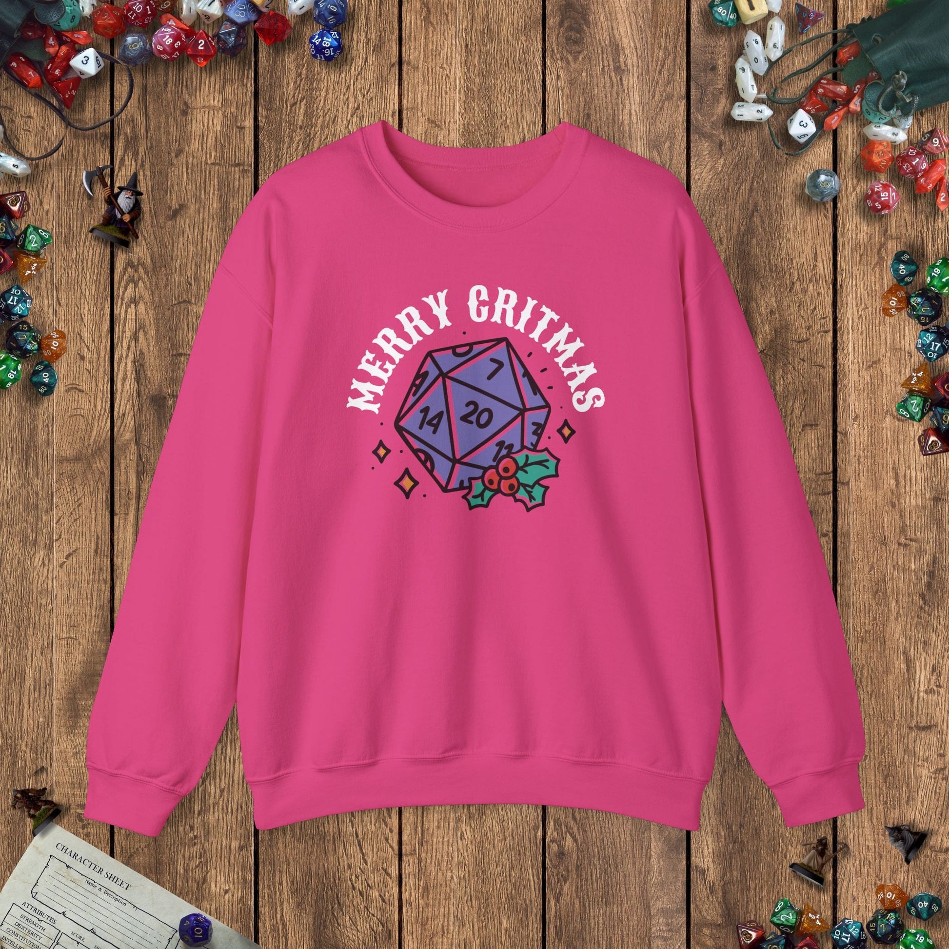 Merry Critmas Funny DnD Christmas Sweater Designed by GeekHaven