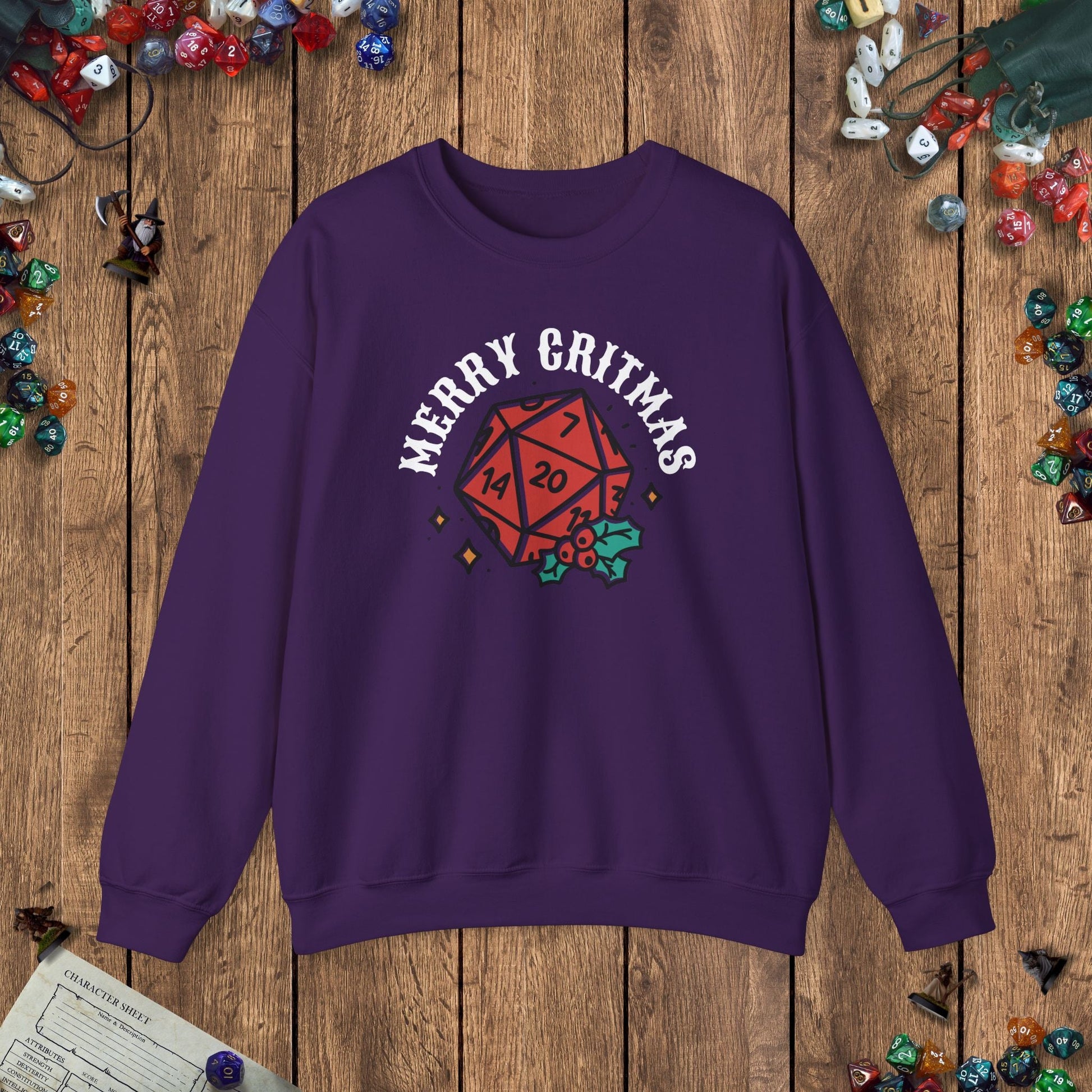 Merry Critmas Funny DnD Christmas Sweater Designed by GeekHaven