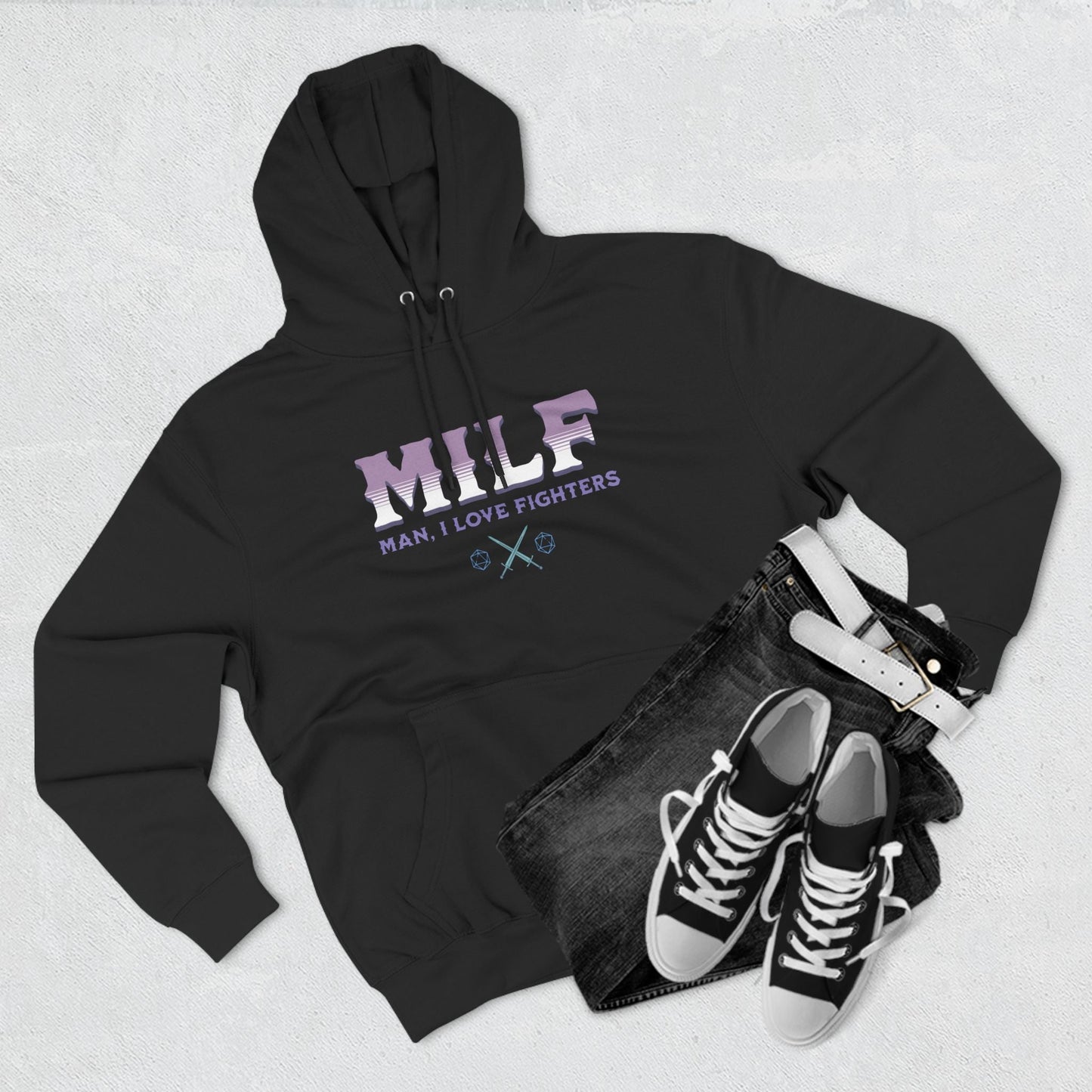 MILF Fighters Funny DnD Hoodie Designed by GeekHaven