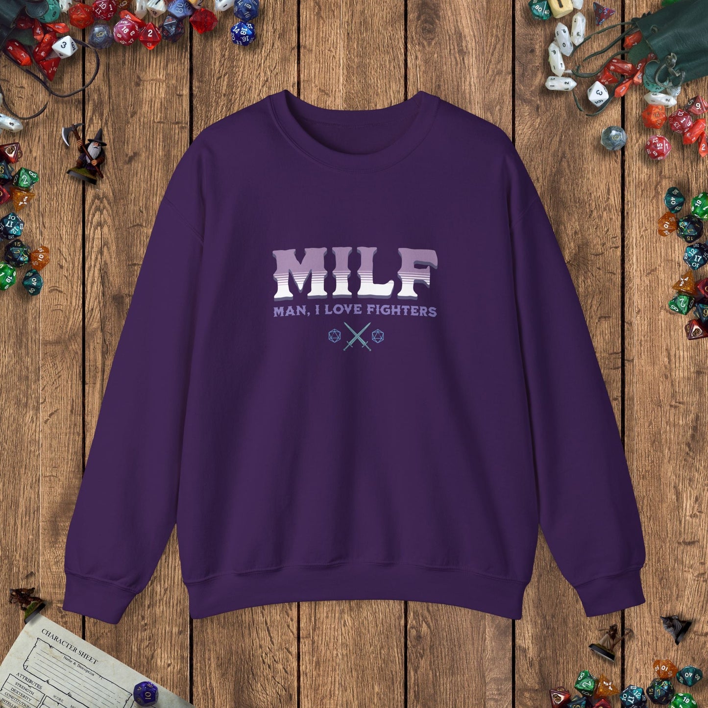 MILF Fighters Funny DnD Sweater Designed by GeekHaven