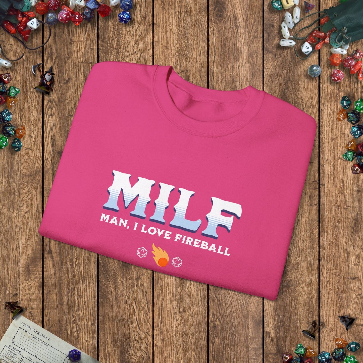 MILF Fireball Funny DnD Sweater Designed by GeekHaven