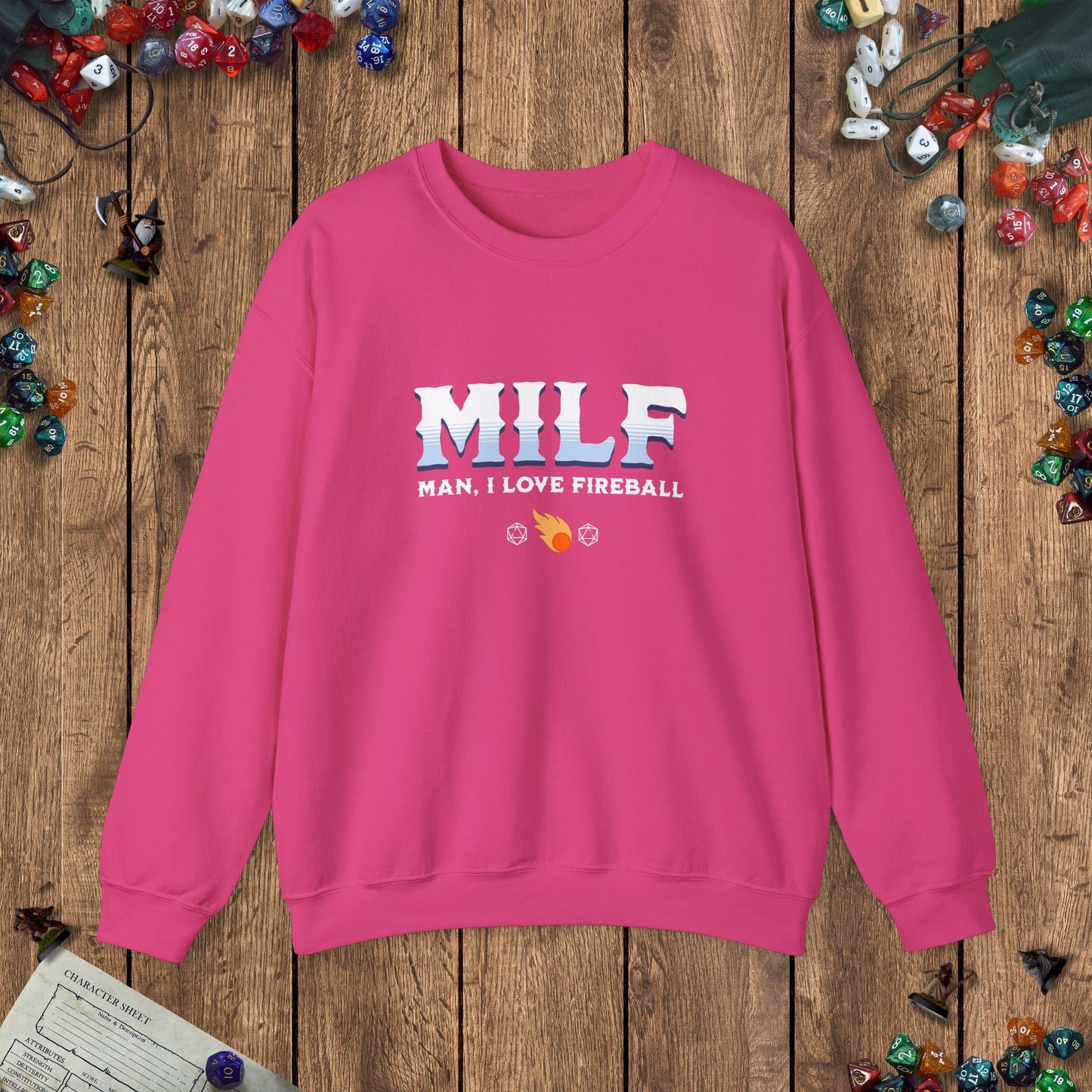 MILF Fireball Funny DnD Sweater Designed by GeekHaven