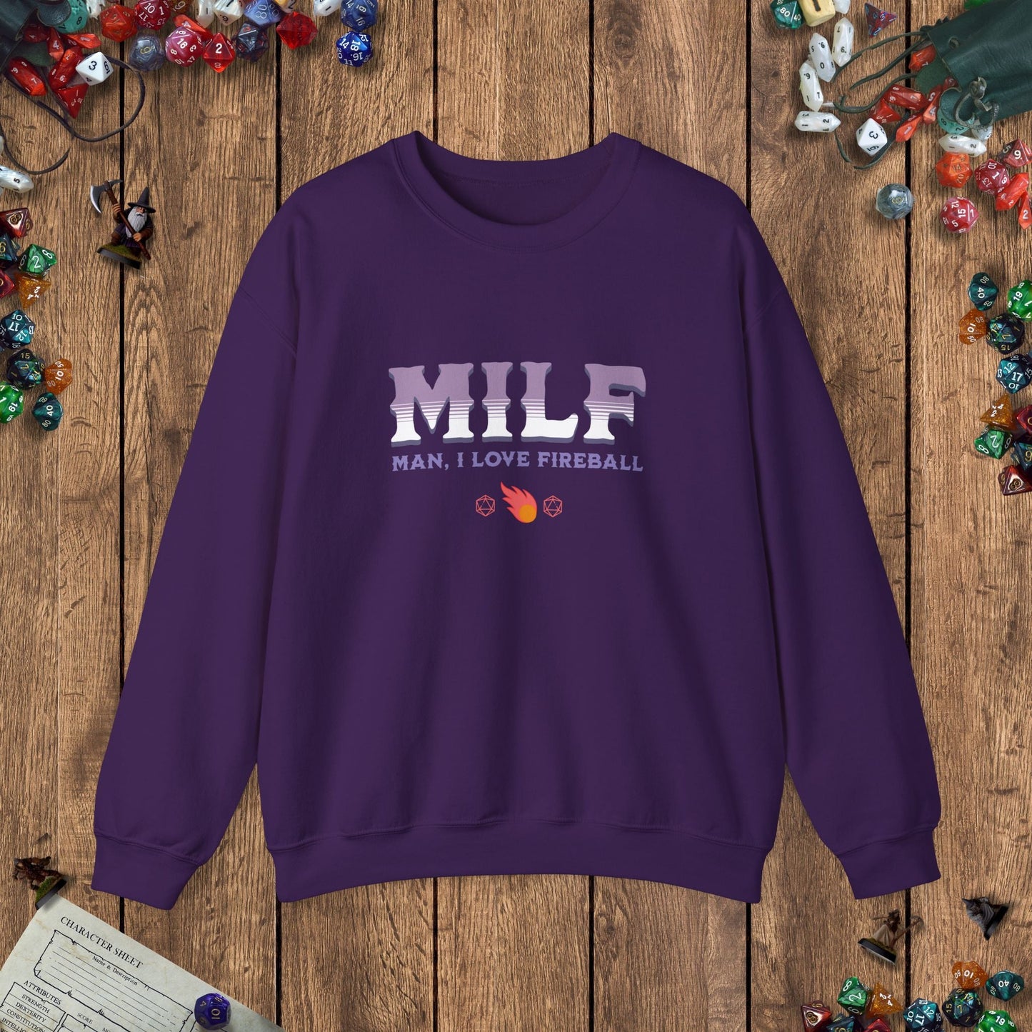 MILF Fireball Funny DnD Sweater Designed by GeekHaven