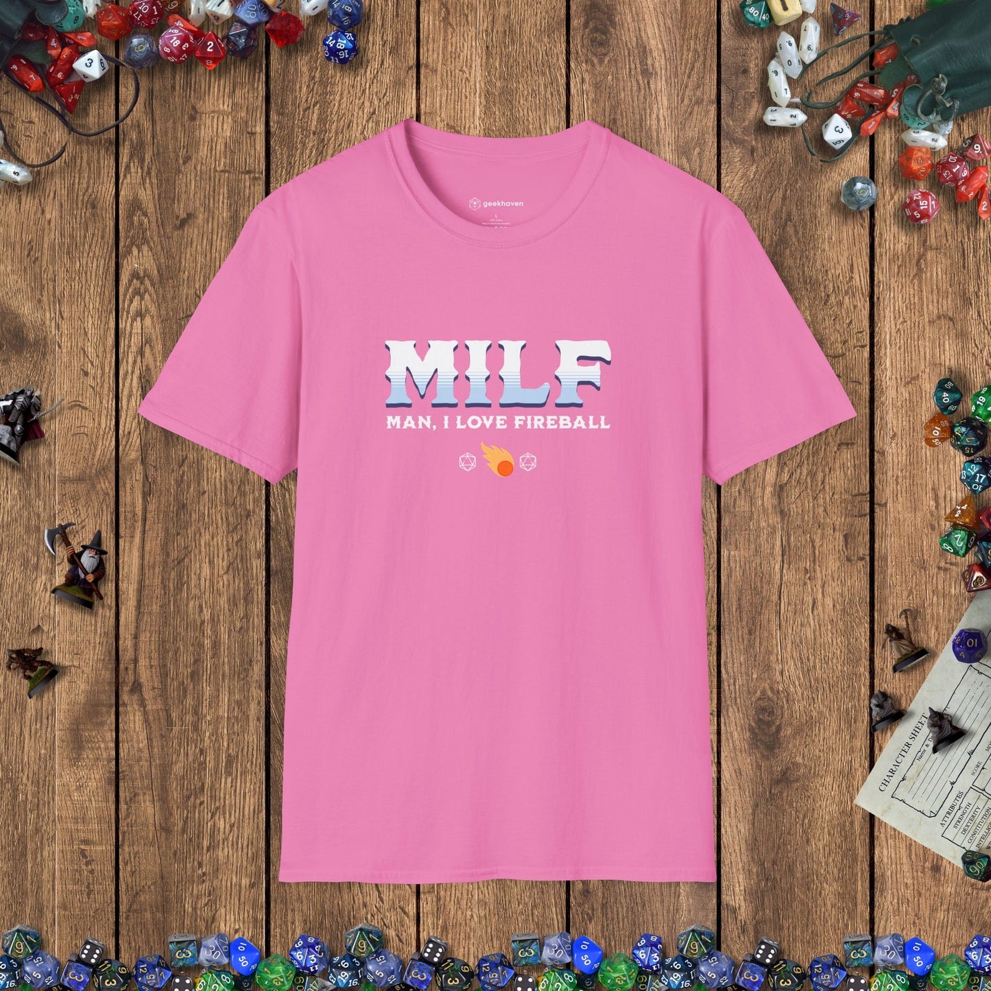 MILF Fireball Funny DnD Women's T-Shirt Designed by GeekHaven