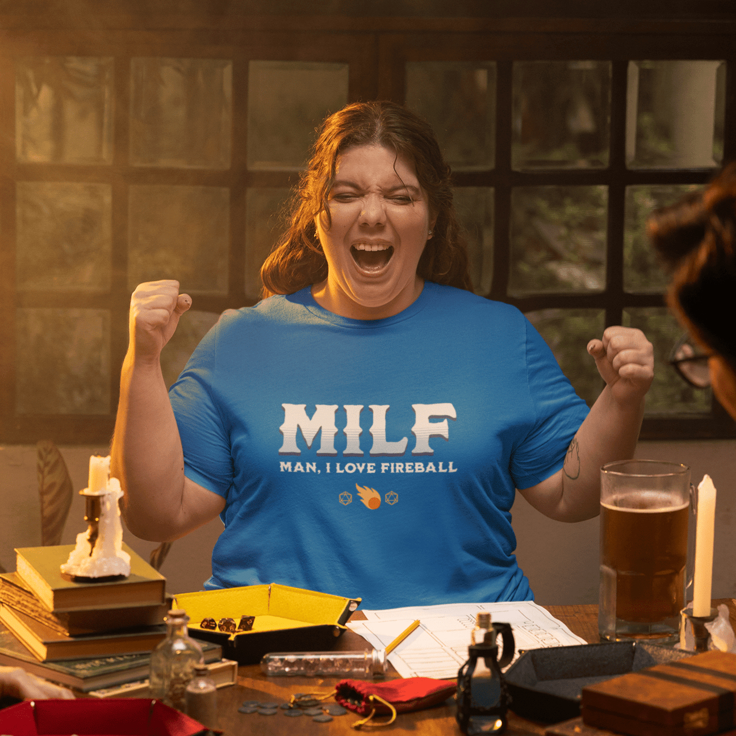 MILF Fireball Funny DnD Women's T-Shirt Designed by GeekHaven