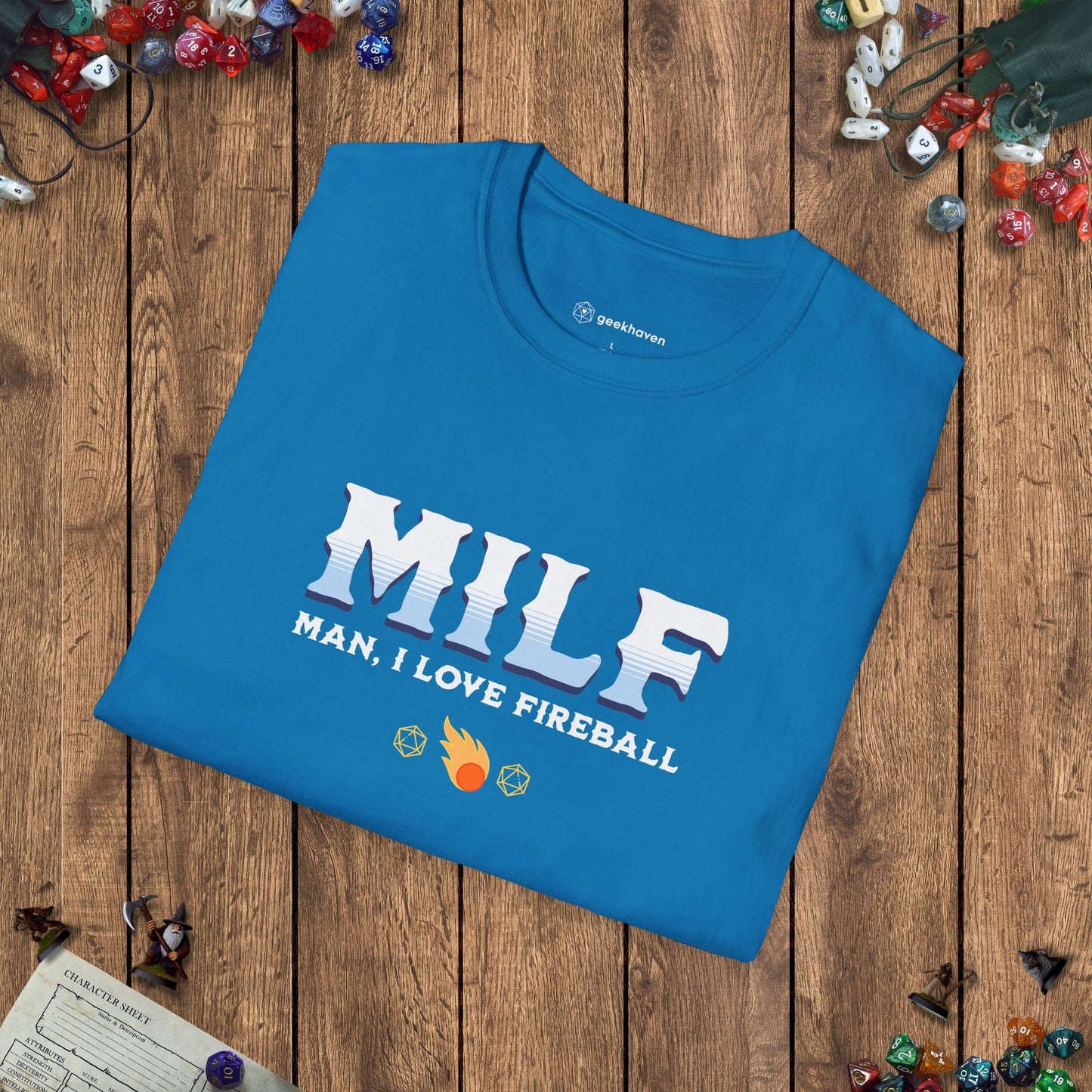 MILF Fireball Funny DnD Women's T-Shirt Designed by GeekHaven