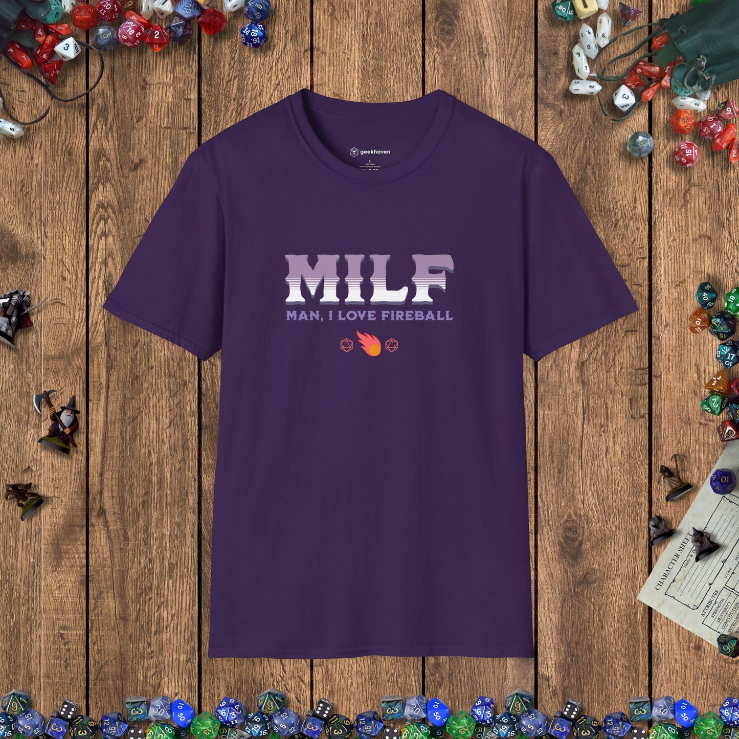 MILF Fireball Funny DnD Women's T-Shirt Designed by GeekHaven