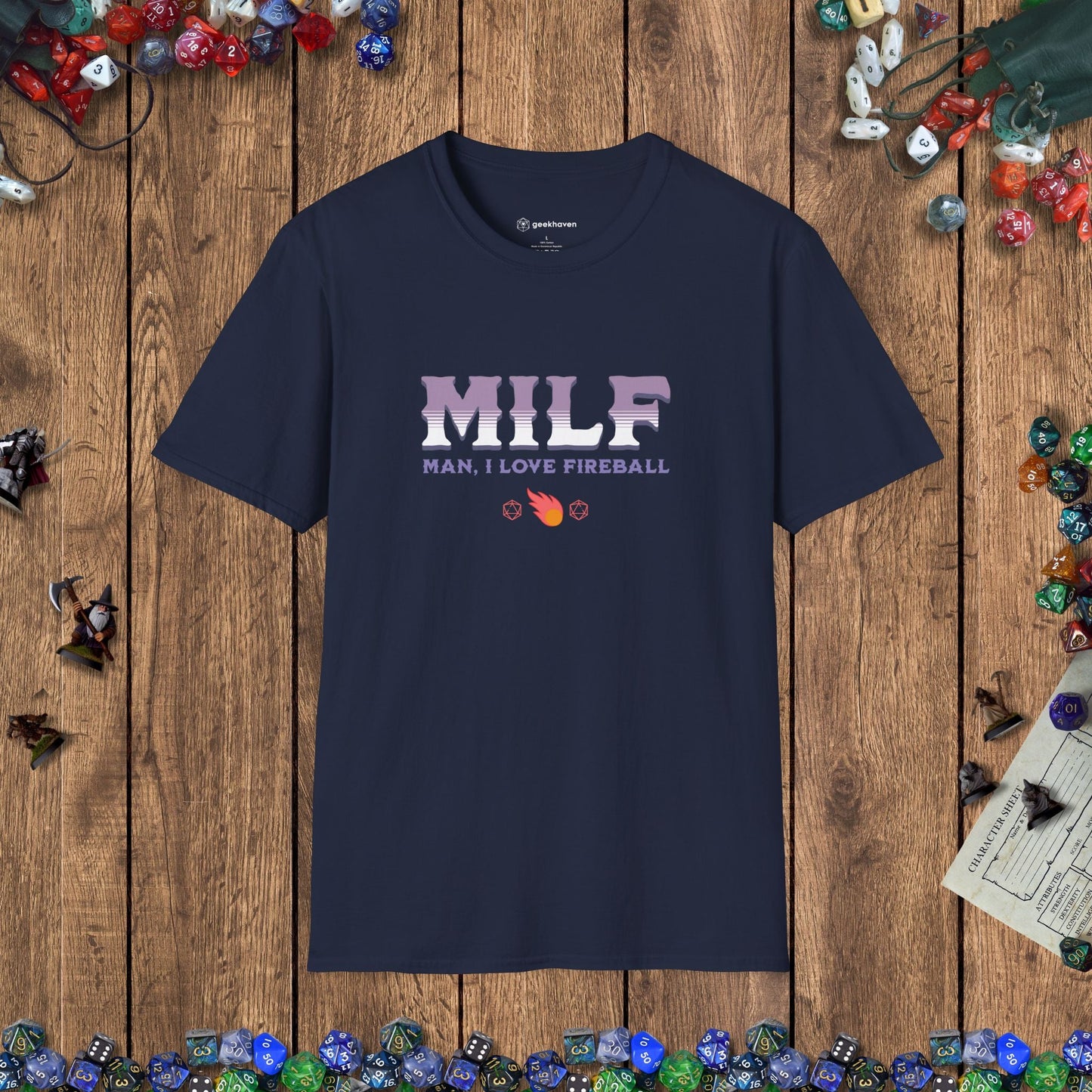 MILF Fireball Funny DnD Women's T-Shirt Designed by GeekHaven