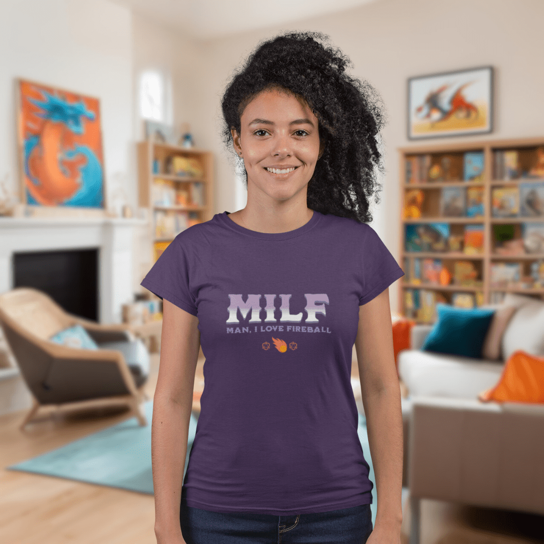 MILF Fireball Funny Women's T-Shirt Designed by GeekHaven