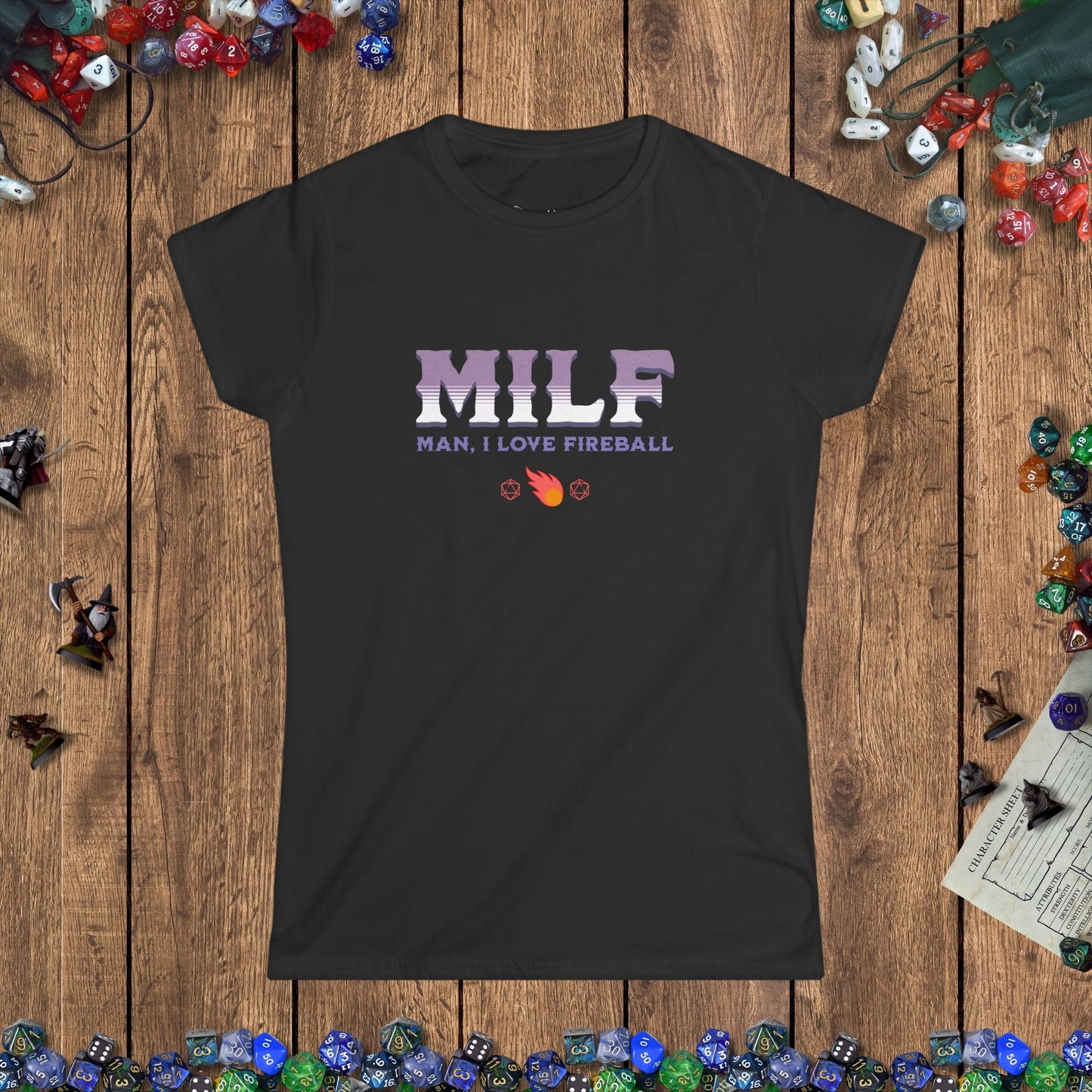 MILF Fireball Funny Women's T-Shirt Designed by GeekHaven