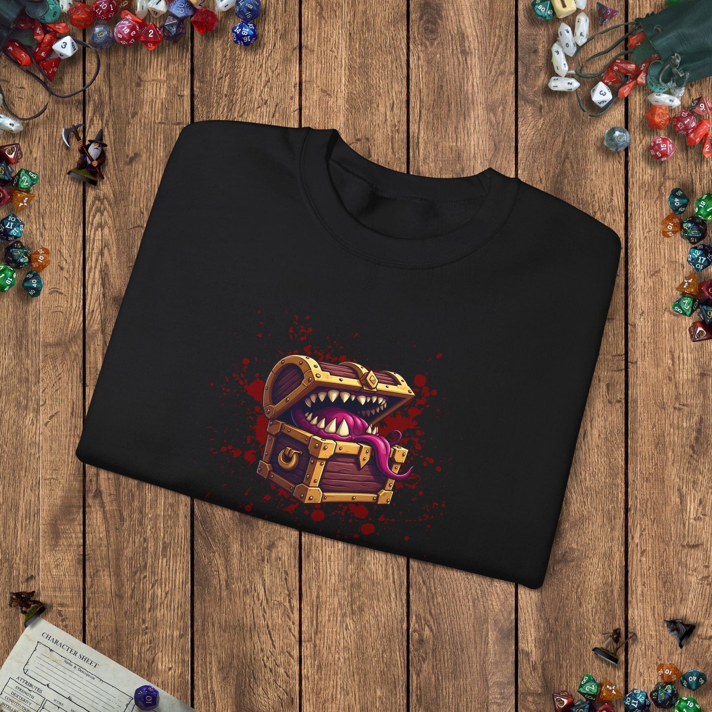 Mimic Trust Issues Funny DnD Sweatshirt Designed by GeekHaven