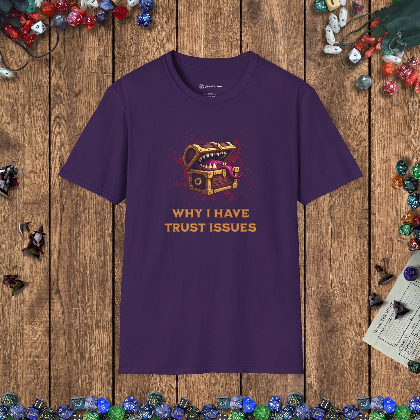 Mimic Trust Issues Funny DnD T-Shirt Designed by GeekHaven