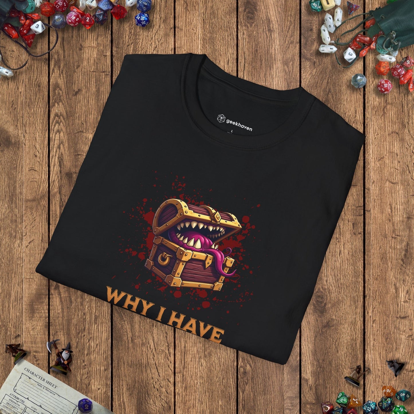 Mimic Trust Issues Funny DnD T-Shirt Designed by GeekHaven