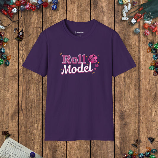 Roll Model Funny Women's DnD T-Shirt Designed by GeekHaven