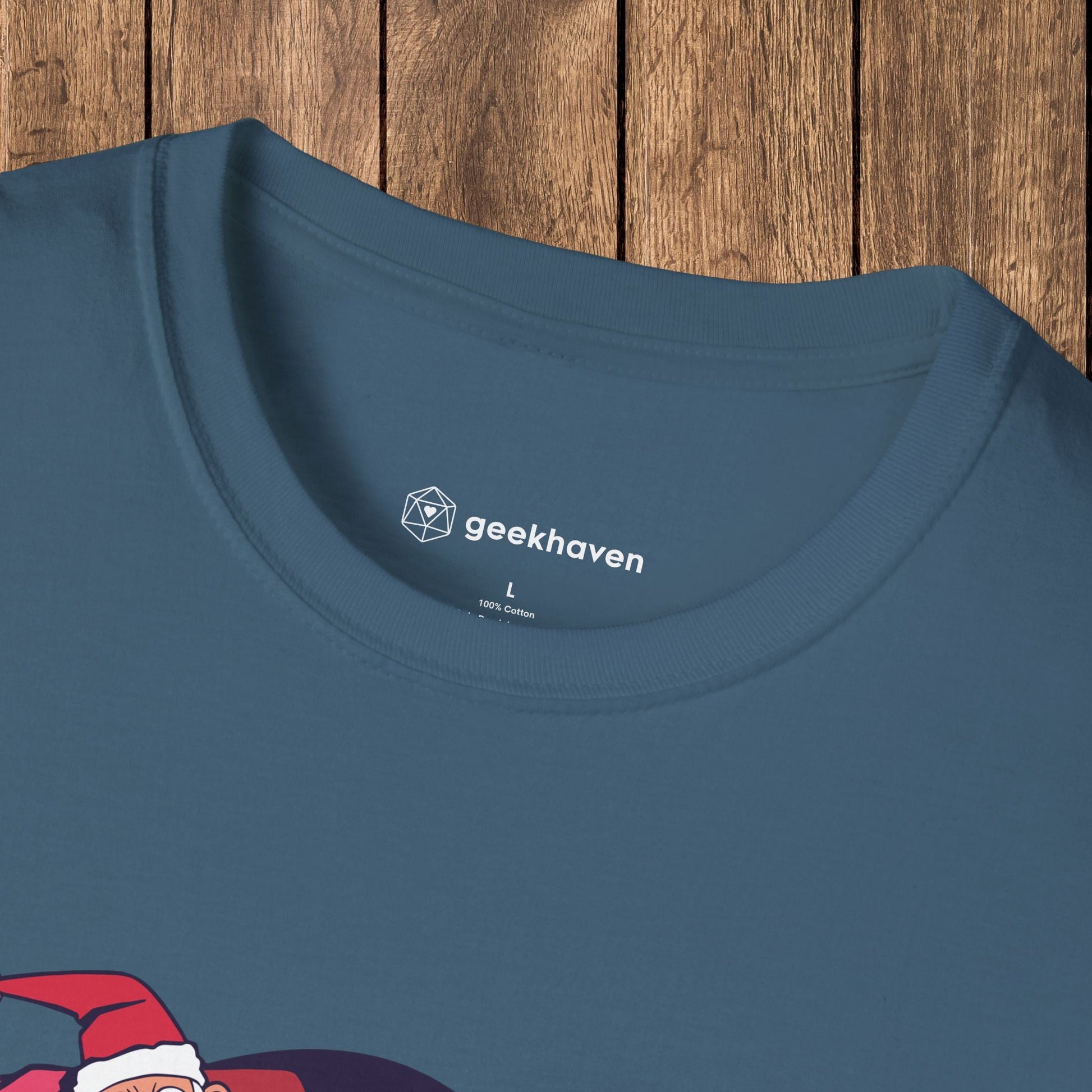 Santa's Dice - Powered Sleigh Funny DnD Christmas T-shirt Designed by GeekHaven