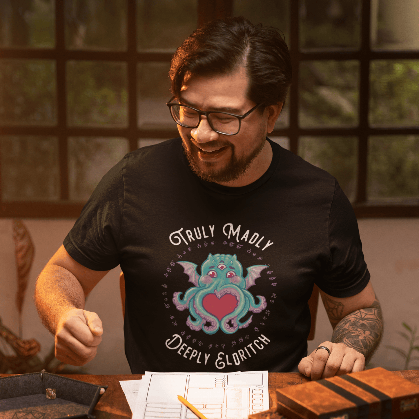 Truly Madly Deeply Eldritch Funny Cthulhu T-Shirt Designed by GeekHaven