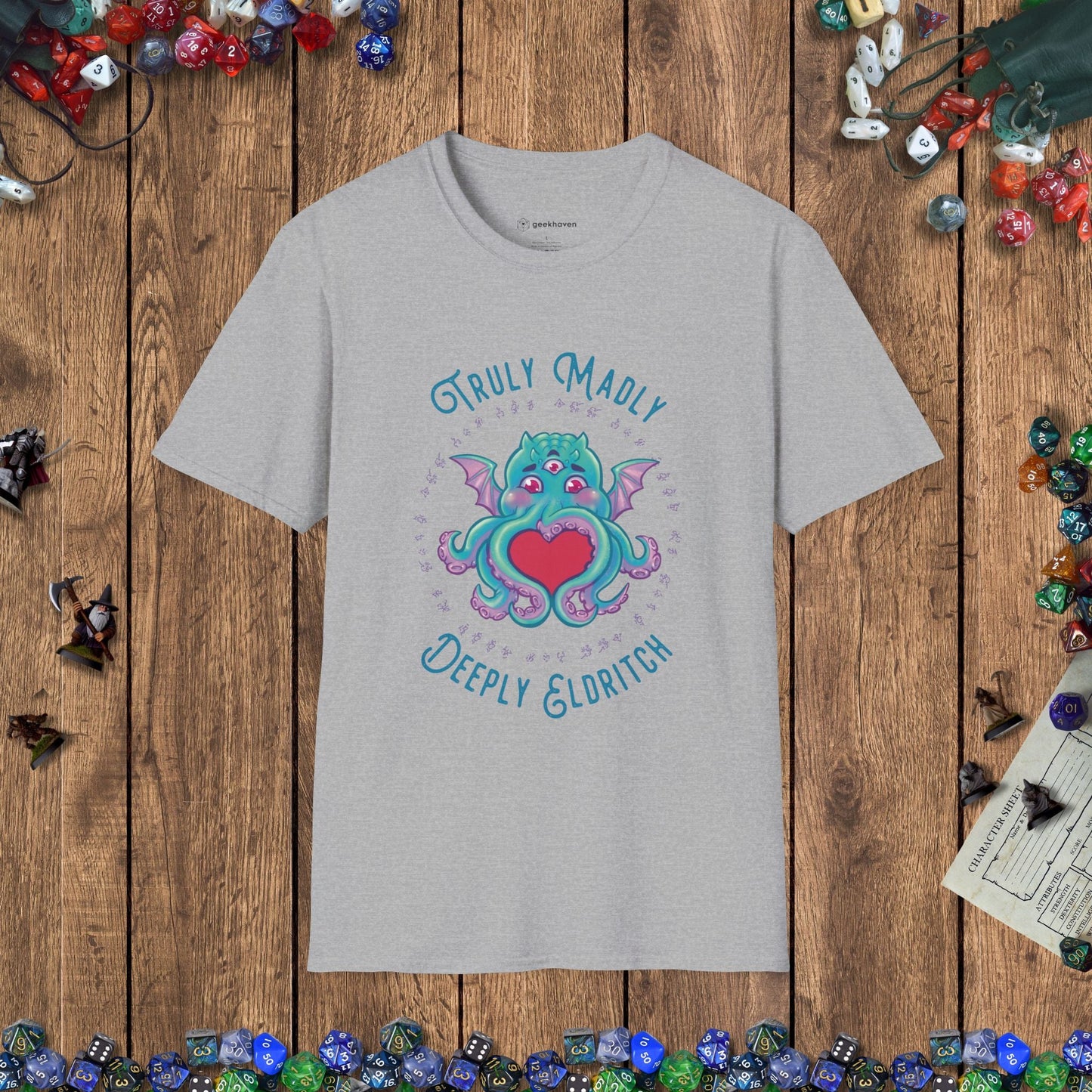 Truly Madly Deeply Eldritch Funny Cthulhu T-Shirt Designed by GeekHaven