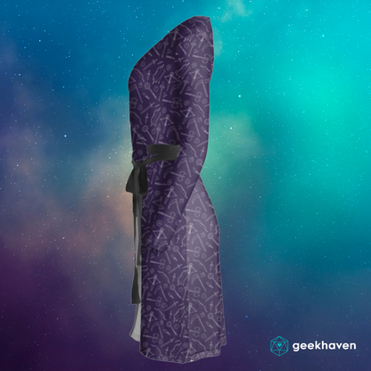 Purple Medieval Weapons Wrap Dress