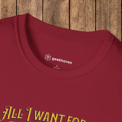 All I Want for Christmas Is Loooot Funny DnD Christmas T-shirt Designed by GeekHaven