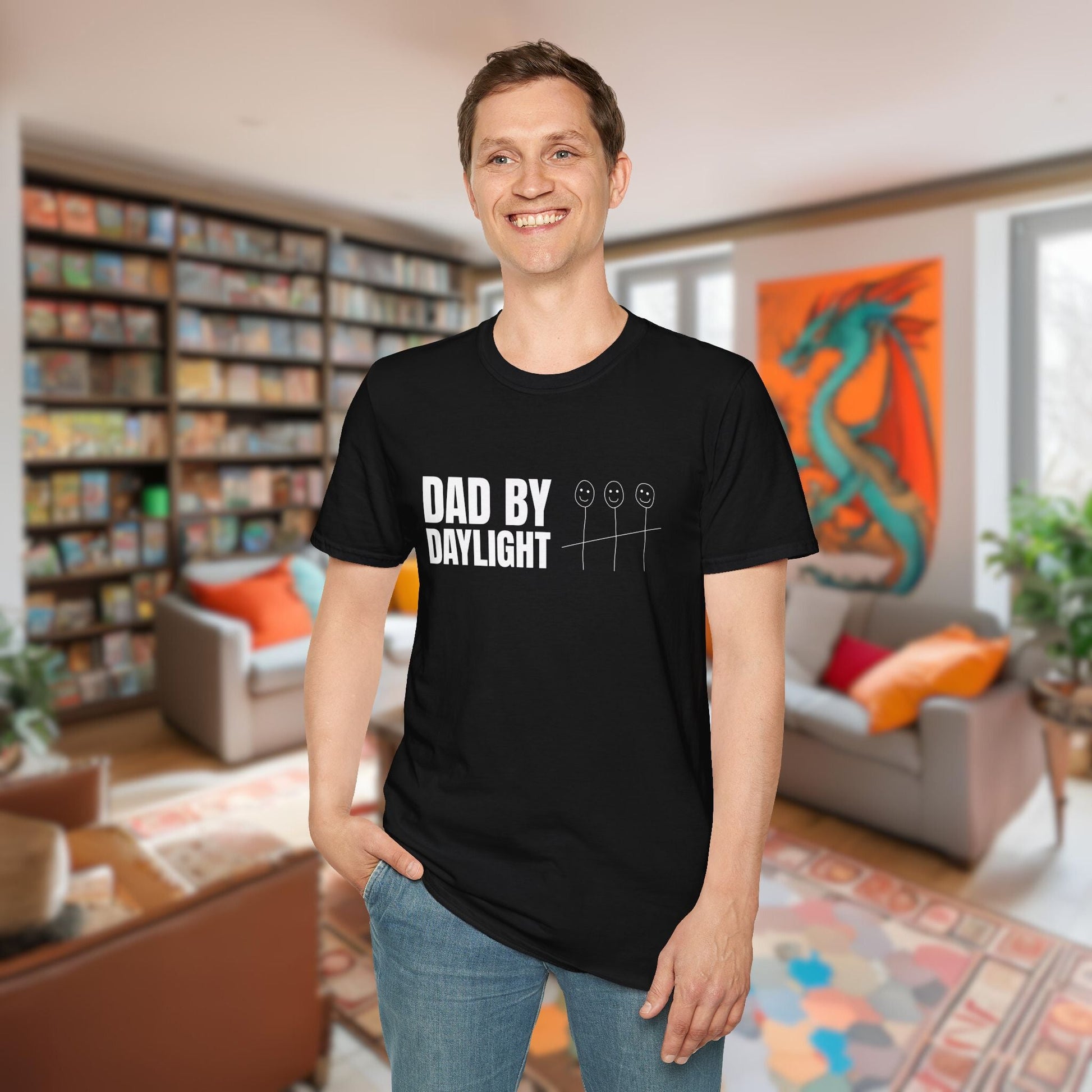 Dad by Daylight Funny Gamer T-shirt - 3 Kids Edition Designed by GeekHaven