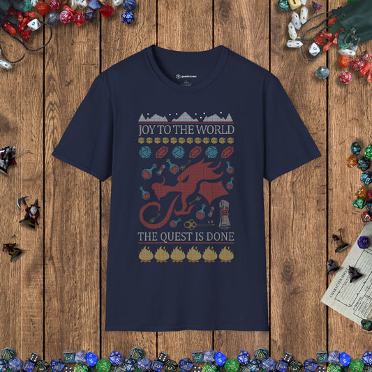 DnD Ugly Christmas Sweater Style T-shirt Designed by GeekHaven